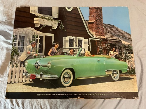 1950 Studebaker Champion Regal De Luxe Convertible Showroom Standee Ad Promo