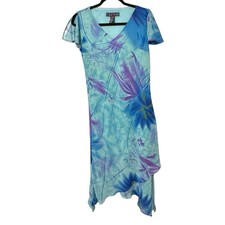 Vintage Y2K A Wild Thyme Sz 10 Blue Purple Asymmetric Midi Dress Ethereal Fairy
