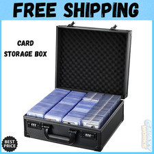 Card Storage Box for 3" X 4" 35Pt Toploaders Sports Cards Case with Lock