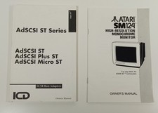 Vintage Atari ST SM124 Monitor ICD AdSCSI Host Adapters Owner's Manual Lot
