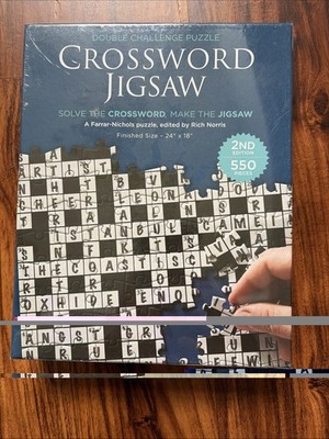 Double Challenge Crossword Jigsaw Puzzle 550 Piece New Adult Word Game 2nd Editi