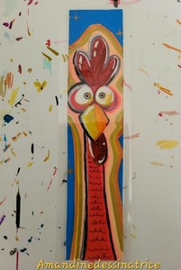 la poule rigolote marque page  de collection Bookmark funny
