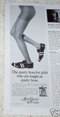 1971 print ad -May Queen Pantyhose sexy tough girl legs hosiery track vintage AD