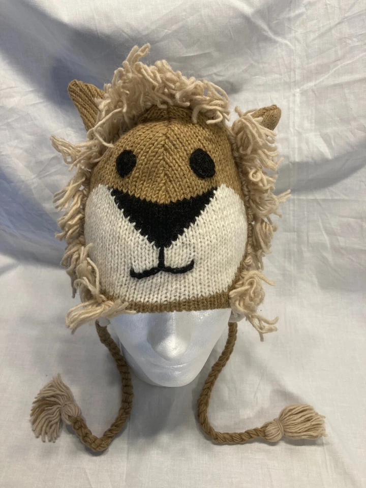 Divertidos sombreros gorro de lana del Himalaya tejidos a mano de animales hechos en NEPAL Foto 2 de 4