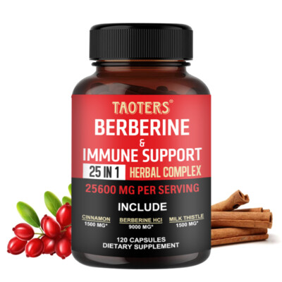 Berberine Capsules For Immune Support, 25-in-1 Herbal Complex