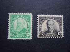 #622 623 13c Harrison & 17c Wilson MNH OG VF CV $30 "Includes New Mounts" #5