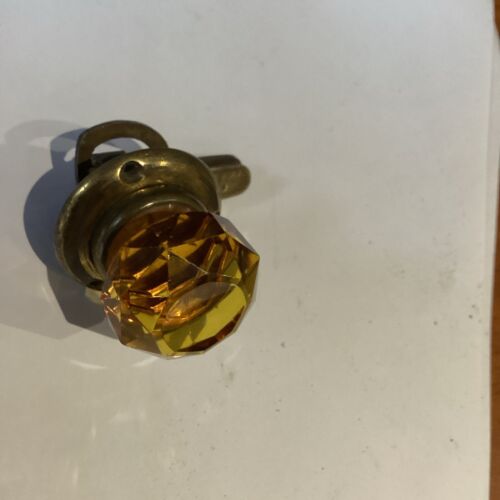 Antique Amber Glass And Brass Door Cupboard Knob Dated 1867 - Picture 5 of 17
