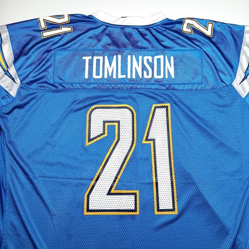 CAMISETA REEBOK para hombre LADAINIAN TOMLINSON SAN DIEGO CARGADORES AZUL POLVO #21 2 XL - Imagen 6 de 6