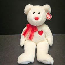 1999 Large 13" TY Valentino Bear Beanie Buddies Collection Plush Tag Case CLEAN