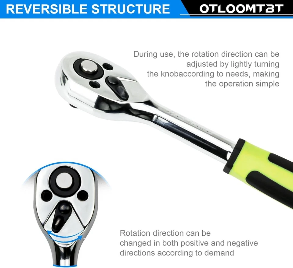 15pcs 1/4 Inch Drive Ratchet Socket Wrench Set, with Metric 4-14mm and Front and - Image 3 of 4