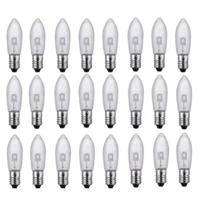 24 Stück E10 8-55V LED Topkerzen Riffelkerzen Spitzkerzen Ersatz Lichterkette - Bild 1 von 4