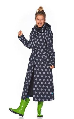 Happy Rainy Days Women's Long Rain Coat 