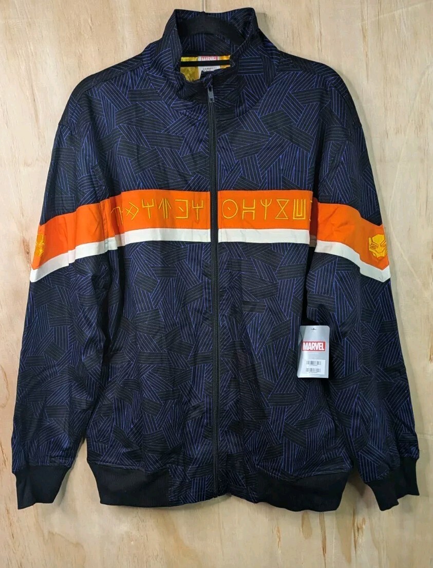 Disney Store Marvel Black Panther Jacket Unisex Medium Blue World of Wakanda Zip thumbnail 2