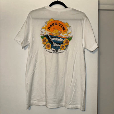 Dave and Tim Cancun Mexico Riviera Maya White Graphic Tee Large NWOT