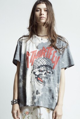RARE Brand New R13 Exploited Punk Oversized T- Bleached Grey XS