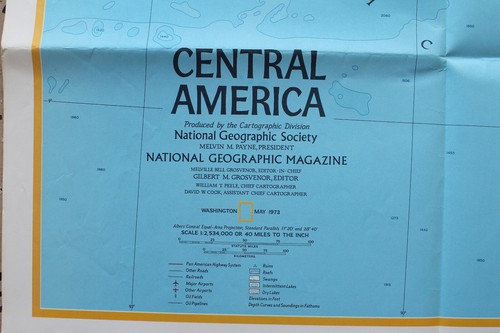 Mexico & Central America National Geographic Map May 1973 - Picture 3 of 4