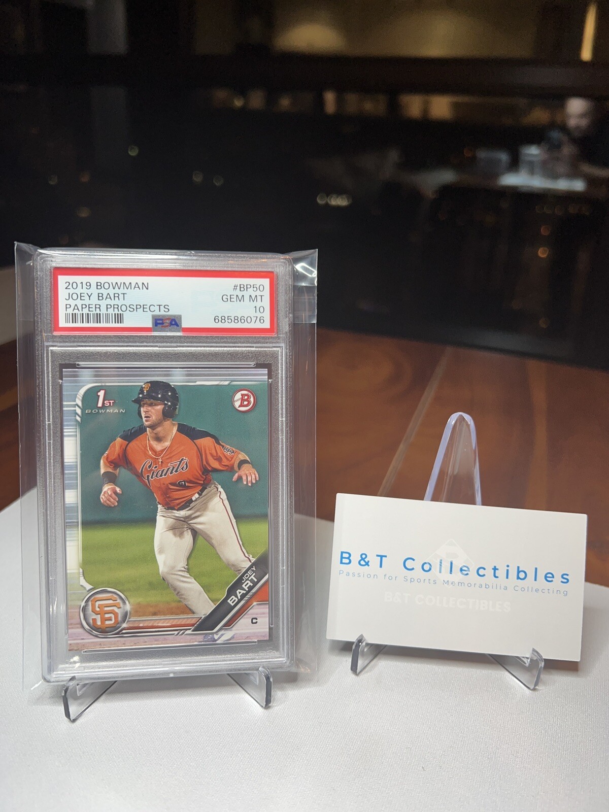 2019 Bowman Paper Prospects #BP50 Joey Bart Giants RC Rookie PSA 10 GEM MINT 🔥