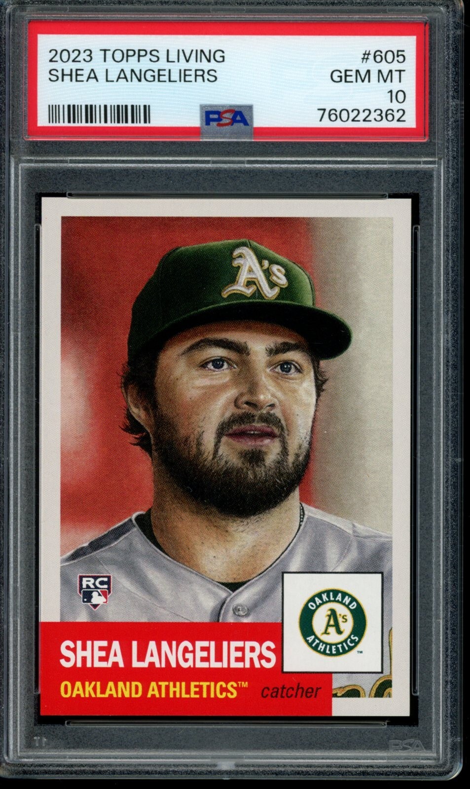 2023 Topps Living Set #605 Shea Langeliers RC Rookie PSA 10 Gem Mint SP Card