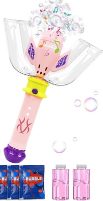 Bubble Wand  LED Light & Sound Bubble Machine for Kids with 3 AAA Batteries