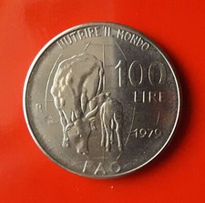 100 LIRE 1979 FAO ERRORE MANCANZA DI METALLO A SX DEL SEGNO DELLA ZECCA R [Q797]