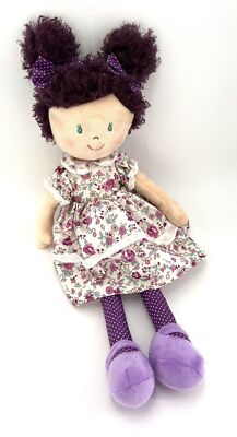 Ganz Doll Sophia 20'' Plush Stuffed Soft Purple Hair Flower Dress Bows Ragdoll