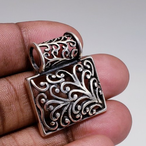 Sterling Silver Signed ATI Scrollwork Filigree Re… - image 1