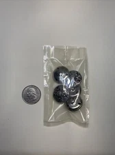 Pack of 5 Vintage Silver Hollow Shank Buttons with Floral Design 22mm