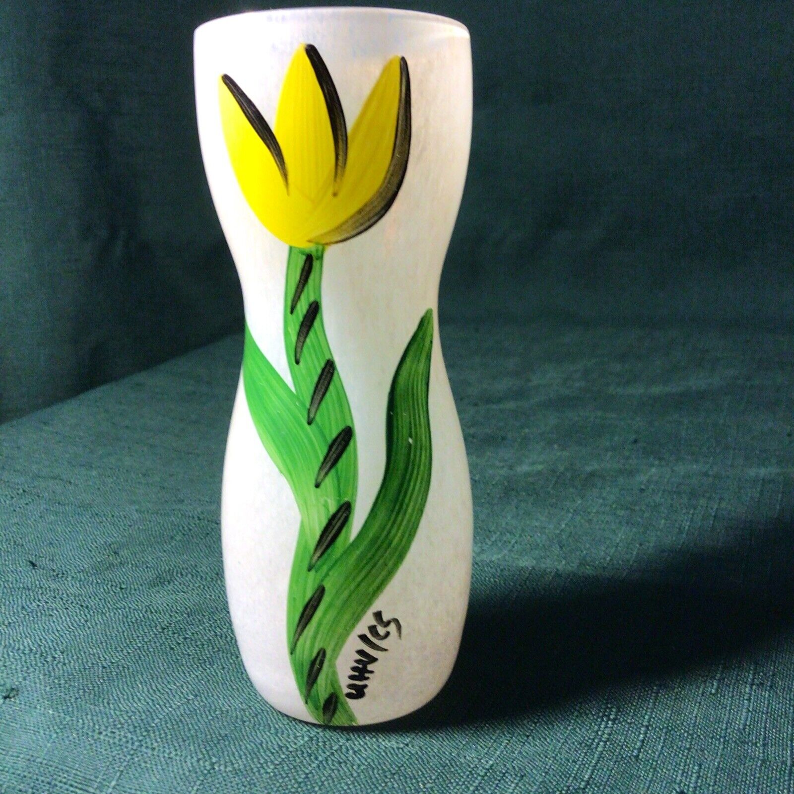 KOSTA BODA Sweden 4 5/8” Yellow TULIP Vase Hand Painted Ulrica HYDMAN  VALLIEN | eBay