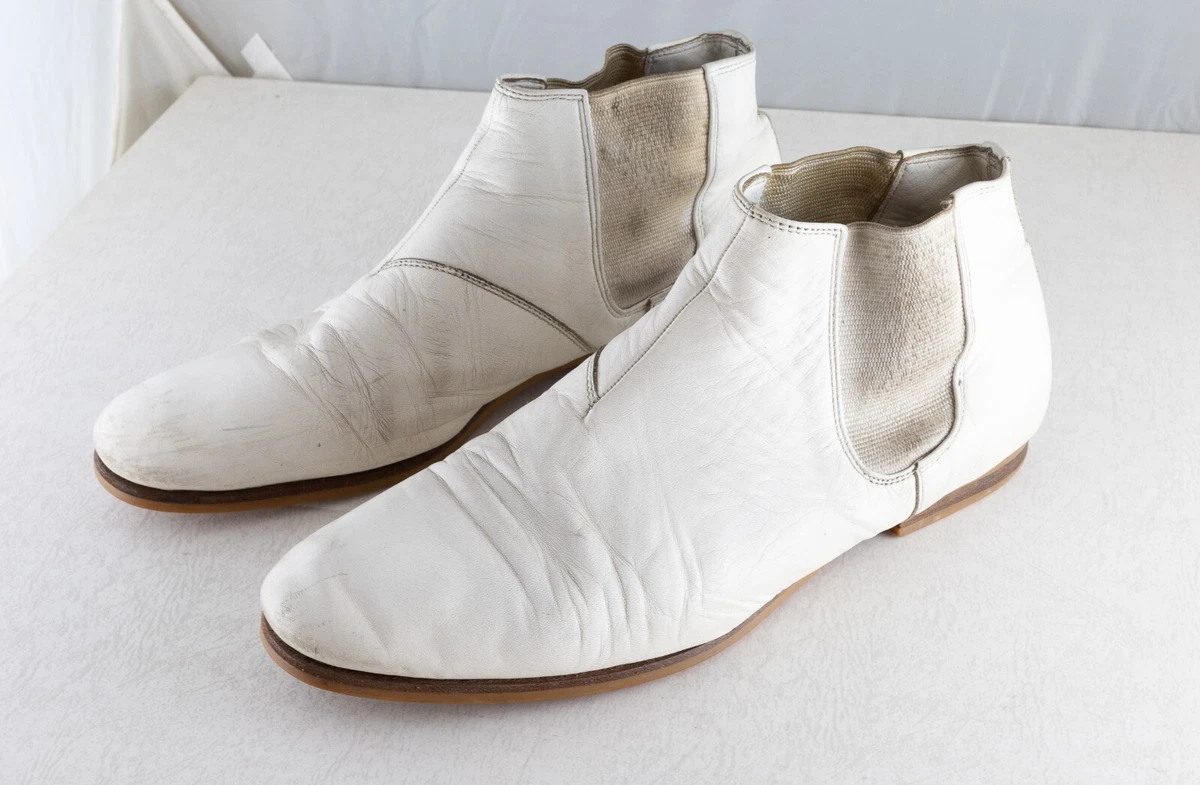 Mens white shop boots ebay