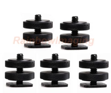 5 Pcs Hot Shoe to 1/4"-20 Male Post Adapter for Tripod, Led light, Monitor 