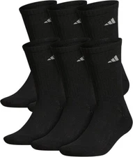 adidas Men's Athletic Cushioned Crew Socks with Arch Compression (6 Pairs)
