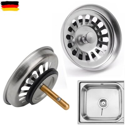 Universal Abflusssieb 78 mm Siebkorb Siebkörbchen für Spülen mit Excenter Ersatz