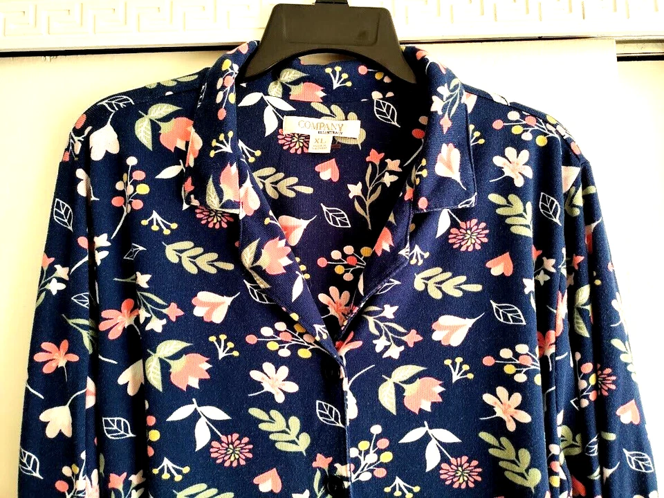 Pijama Ellen Tracy Company PJ Top Para Mujer XL Manga Larga Suave Estilo Arte Popular Foto 2 de 4