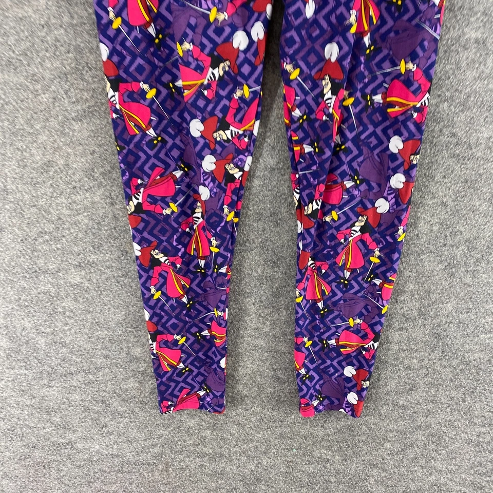 LulaRoe 运动服打底裤女式 M 中号紫色海盗印花卡普里拉裤 — 第 4/4 张图片