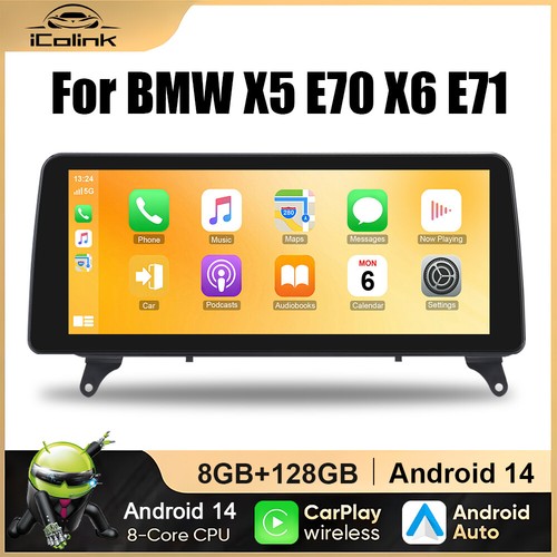 Android 14 Autoradio Octa-Kern 8+128G GPS Navi WiFi DSP SWC für BMW E70 E71 CiC
