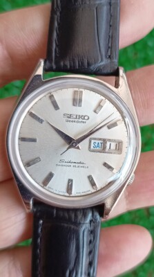 Nice Vintage Seikomatic Weekdater 6218-8950 Diashock 35 Jewels Automatic Watch