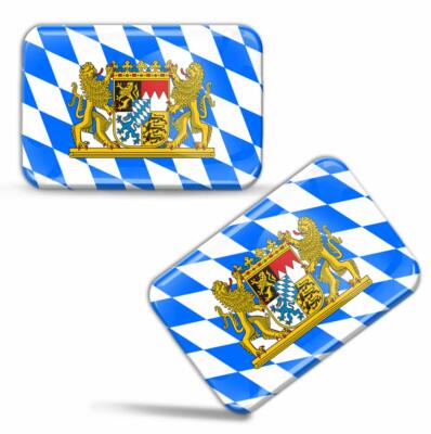 3D Gel Aufkleber Bayern Freistaat Fahne Deutschland Flagge Bavaria Flag Stickers