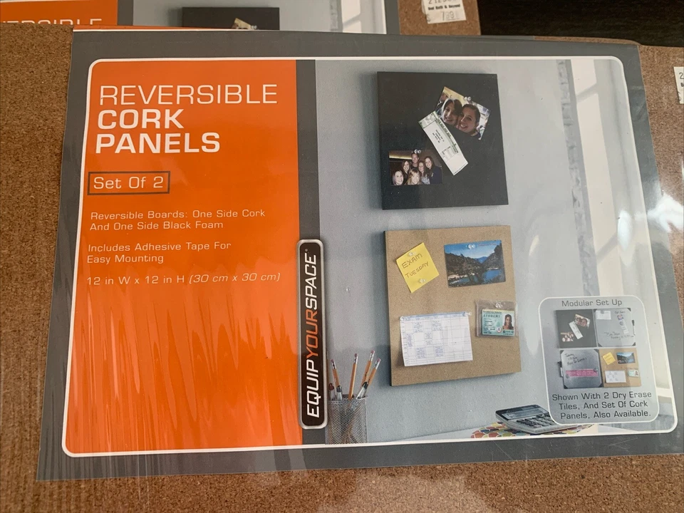 Reversable Cork Panels (3) 12 X 12 NEW - Image 2 of 4