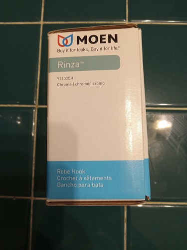 Moen Y1103CH Rinza Robe Hook, Zinc, Chrome - Picture 3 of 9