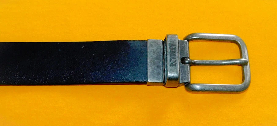 CINTO MASCULINO ARMANI JEANS AJ FEITO NA ITÁLIA PRETO COURO GENUÍNO TAMANHO 28/70cm.. - Imagem 2 de 4