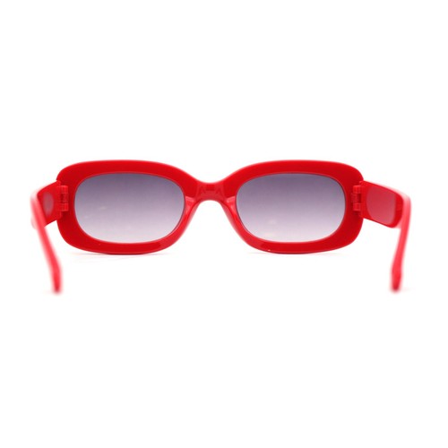 Girls Mod Narrow Rounded Rectangle Plastic Fashion Sunglasses - Picture 16 of 21