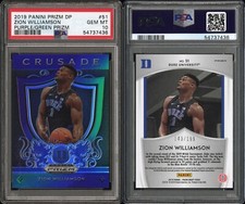 PSA 10 2019-20 Panini Prizm DP Prizms Purple Green Zion Williamson RC /199 POP22