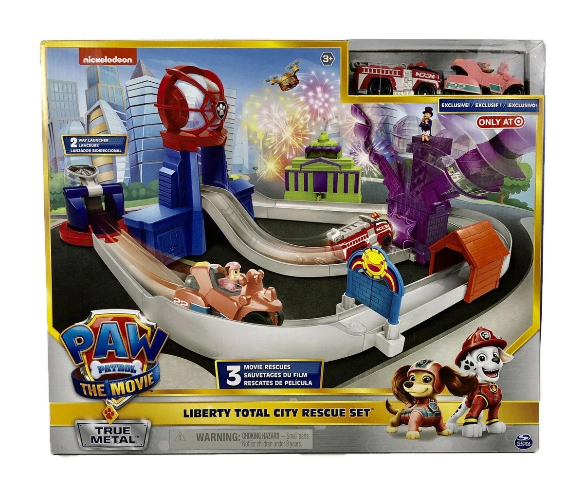  Paw Patrol, True Metal Total City Rescue Movie Track Set with  Exclusive Marshall Vehicle, 1:55 Scale, Kids Toys for Ages 3 and up : Toys  & Games