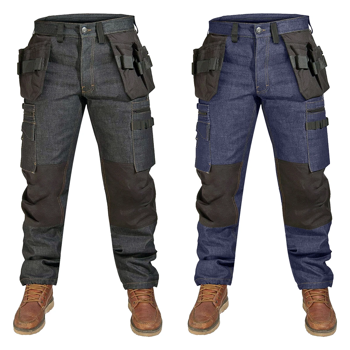 DENSE BLUE MEN'S SIDE POCKET CARGO JEANS