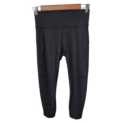 Outdoor Voices Crop Leggings Size Small Capri Black Striped Stretch Gym  Workout