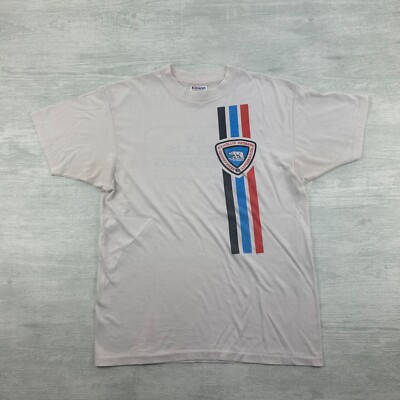 Vintage 80s RV Hollis Hedberg Shirt Size Large White Geophysical Exploration