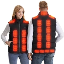 Electric Heating Vest Heated Jacket Women Men Warm Coat USB Power Bank Powered