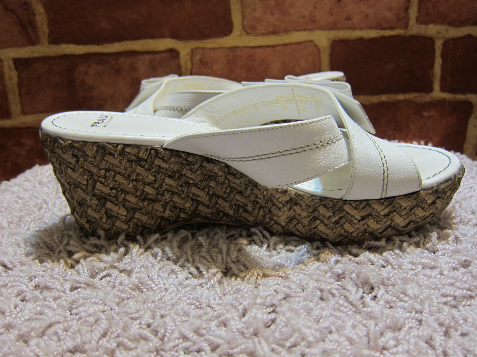 WOMEN'S FRAU WEDGE SANDALS MADE IN ITALY SIZE 8 WHITE… Gem