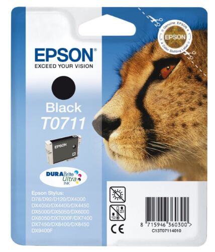 Epson Black T0711 TO711 SX400 SX200 DX8450 DX8400 ORIG - Afbeelding 1 van 1