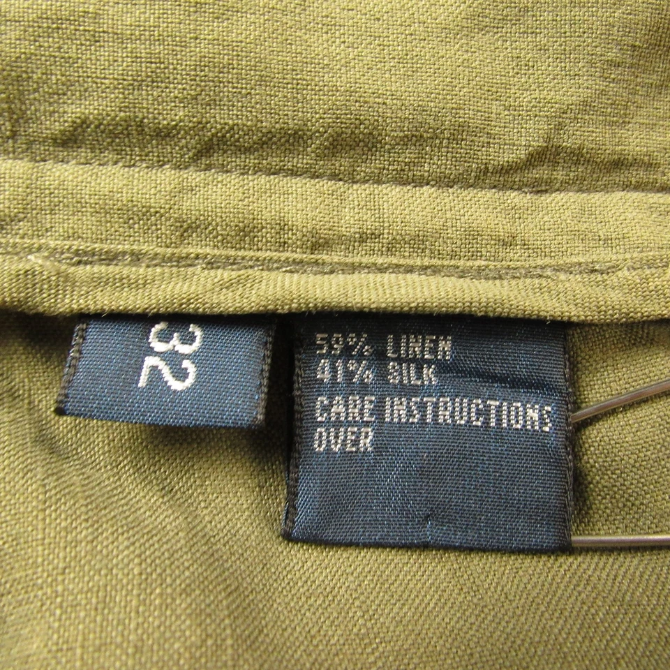 Polo Ralph Lauren Shorts Mens 32 Green Linen Silk Blend Flat Front Dress Casual - Image 4 of 4